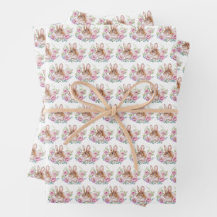 Niedliches Watecolor Blume Muster Geschenkpapier Set