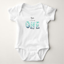 Niedliches Watercolor Baby Dinosaur 1. Geburtstag