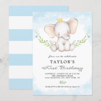 Niedliches Watercolor Baby Elephant Junge Erstgebu