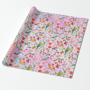 Niedliches Watercolor Birds Wrapping Paper Geschenkpapier