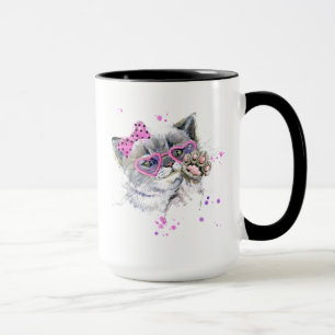 Niedliches Watercolor-Kätzchen Tasse
