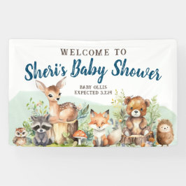 Niedliches Watercolor Woodland Animal Baby Shootin Banner