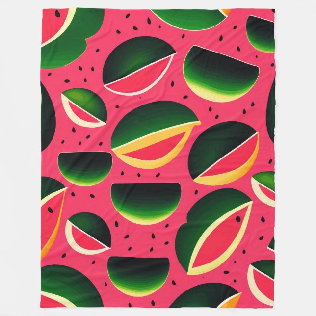 Niedliches Watermelon-Muster Fleecedecke (Vorderseite)