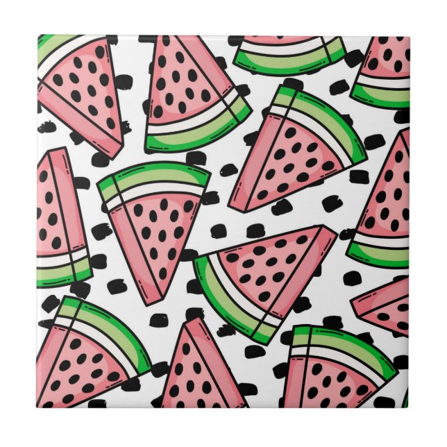 Niedliches Watermelon-Muster Fliese (Vorderseite)