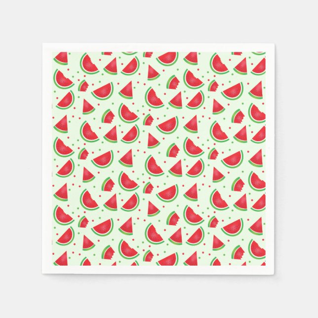 Niedliches Watermelon-Muster Melon Sommer-Grün Serviette (Vorderseite)