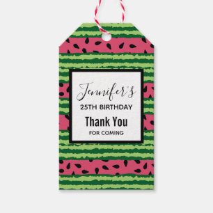 Niedliches Watermelon Muster Pink & Green Geburtst Geschenkanhänger