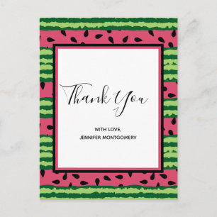 Niedliches Watermelon Muster Pink & Green Vielen D Postkarte