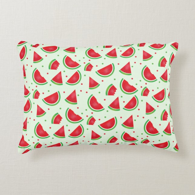 Niedliches Watermelon Muster Sommerzeit Melone Dekokissen (Vorderseite)