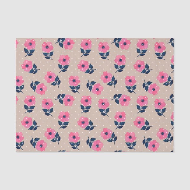 Niedliches Weibchenblumenmuster Seidenpapier (Vorderseite)