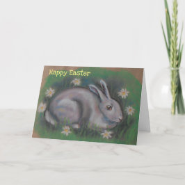 Niedliches weich-weiße Osterhasen Feiertagskarte