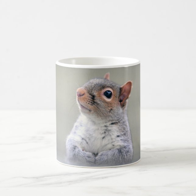 Niedliches, weiches und flauschiges, graues Eichhö Kaffeetasse (Mittel)