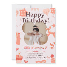 Niedliches Weichrosa Happy Birthday Kid Party Einl