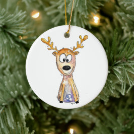 Niedliches Weidehirsch Keramik Ornament