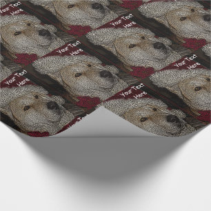 Niedliches Weihnachten Akita im roten Geschenkpapier
