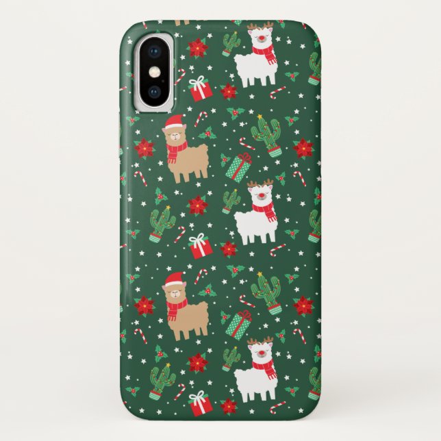 Niedliches Weihnachten Alpaca Case-Mate iPhone Hülle (Rückseite)