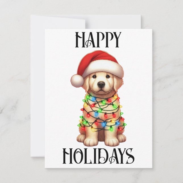 Niedliches Weihnachten Golden Retriever (Vorderseite)