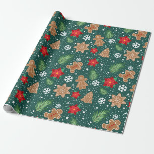 Niedliches Weihnachten Rustikales Lebkuchen Geschenkpapier