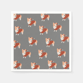 Niedliches Weihnachts Corgi Muster Serviette