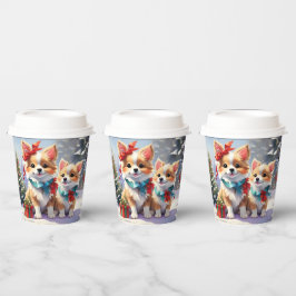 Niedliches Weihnachts-Corgis-Urlaubserlebnis Pappbecher