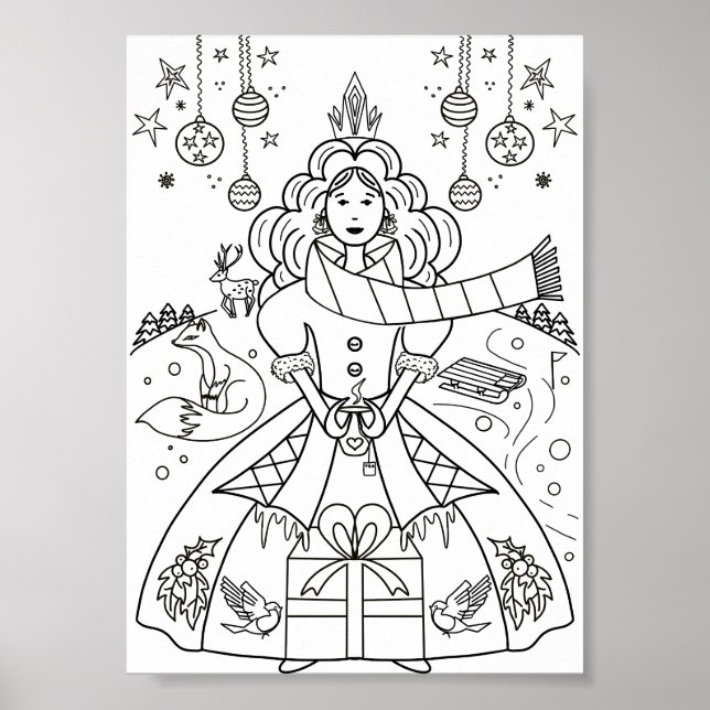 Niedliches Weihnachts-Farbenplakat Poster (Vorne)