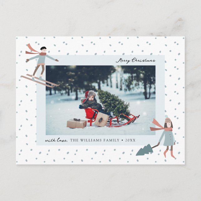 Niedliches Weihnachts-Foto Postkarte (Vorderseite)