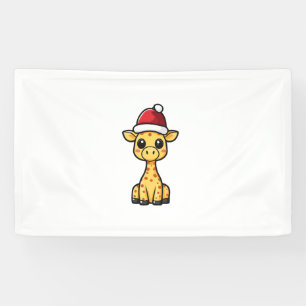 Niedliches Weihnachts-Giraffe-Comic Banner