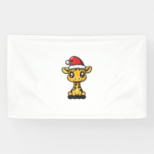 Niedliches Weihnachts-Giraffe Xmas-Comic Banner