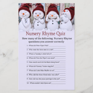 Niedliches Weihnachts-Kinderzimmer Rhyme Quiz
