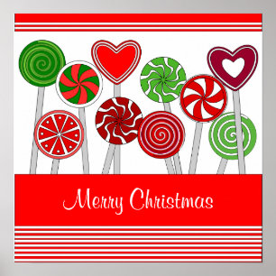 Niedliches Weihnachts-Lollipops-Poster Poster