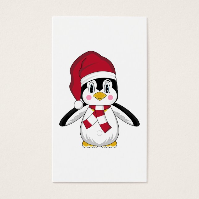Niedliches Weihnachts-Penguin-Lesezeichen (Vorderseite)