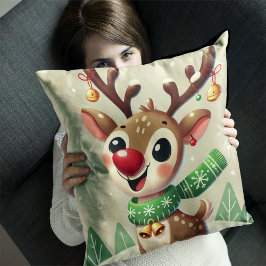 Niedliches Weihnachts-Rentier-Kissen Kissen
