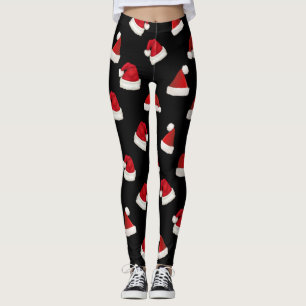 Niedliches Weihnachts-Rote Weihnachtsmannmütze-Mus Leggings