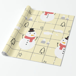 Niedliches Weihnachts-Schneemann-Muster Geschenkpapier