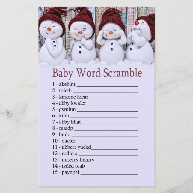 Niedliches Weihnachts-Snowman-Kinderspiel (Vorderseite)