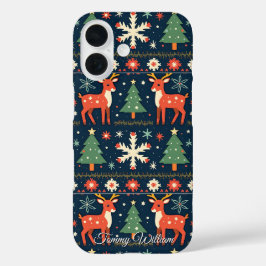 Niedliches Weihnachts-Sweater-Muster iPhone 16 Hülle