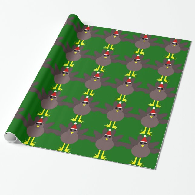 Niedliches Weihnachts-Türkei-Wrackpapier Geschenkpapier (Ungerollt)