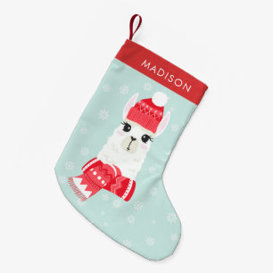 Niedliches Weihnachtsalpaka personalisiert Kleiner Weihnachtsstrumpf