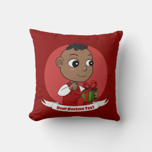 Niedliches Weihnachtsbaby Cartoon Throw Kissen