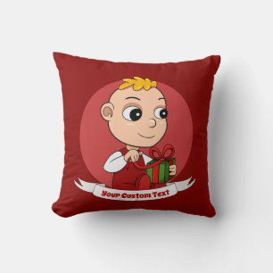 Niedliches Weihnachtsbaby Cartoon Throw Kissen