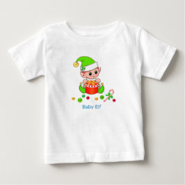 Niedliches Weihnachtsbaby Elf & Confetti Baby T-shirt