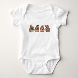 Niedliches Weihnachtsbaby Pygmy Hippo Moo Deng Baby Strampler
