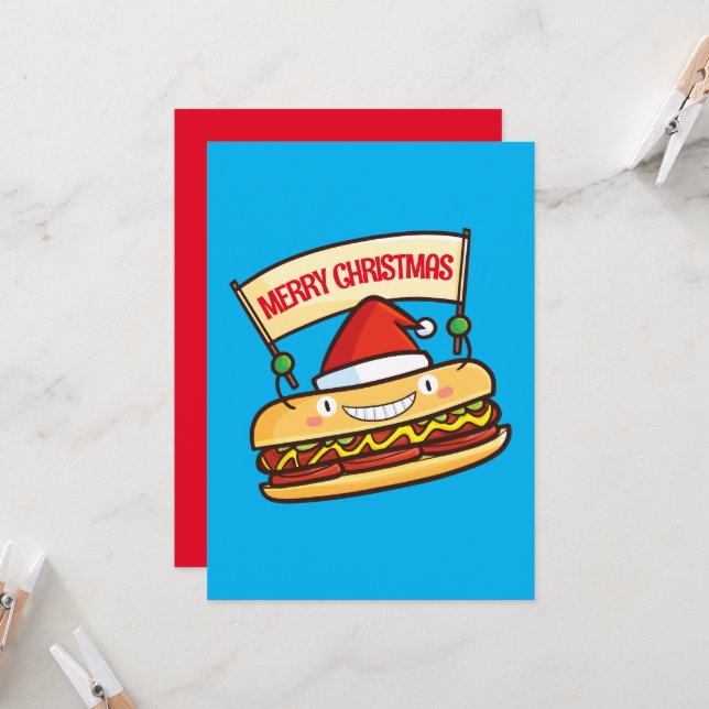 Niedliches Weihnachtsbanner Einladung (Vorderseite/Rückseite Beispiel)
