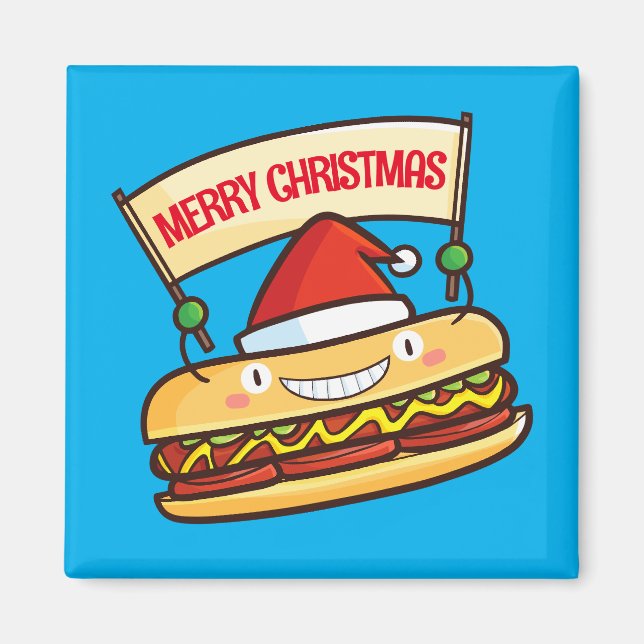 Niedliches Weihnachtsbanner Magnet (Vorne)