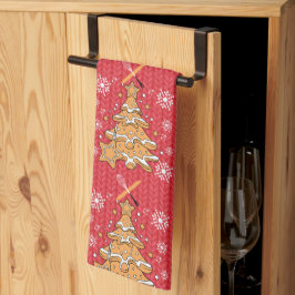 Niedliches Weihnachtsbaum Keks Backen Crew Schneef Geschirrtuch