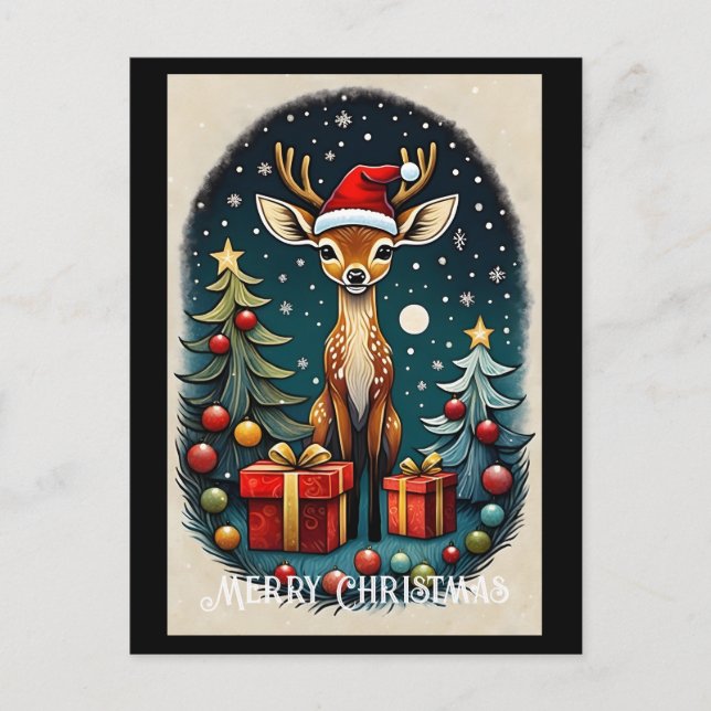 Niedliches Weihnachtsbaumgeschenk für den Weihnach Postkarte (Vorderseite)