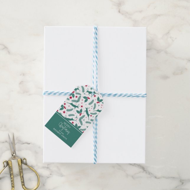 Niedliches Weihnachtsbaummuster Geschenkanhänger (Mit Garn)