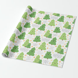 Niedliches Weihnachtsbaummuster Geschenkpapier