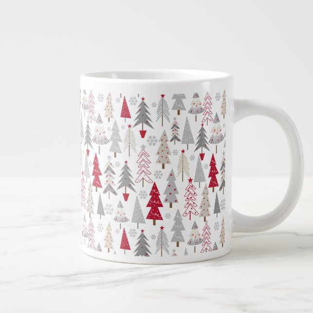 Niedliches Weihnachtsbaummuster Jumbo-Tasse (Rechts)