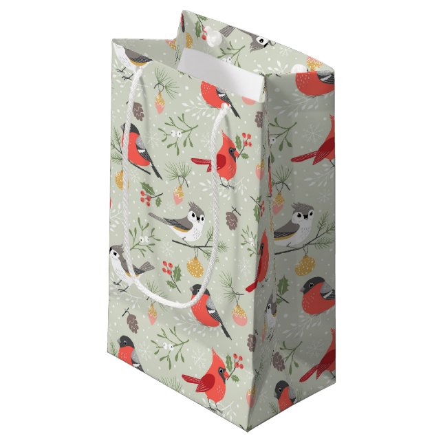 Niedliches Weihnachtsbauwerk Kleine Geschenktüte (Vorderseite Schrägansicht)