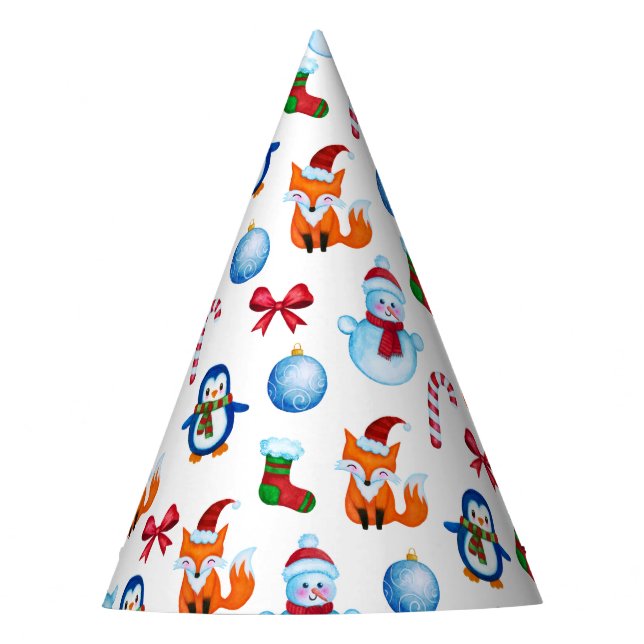Niedliches Weihnachtsbild für Wasserfarben Partyhütchen (Vorderseite)